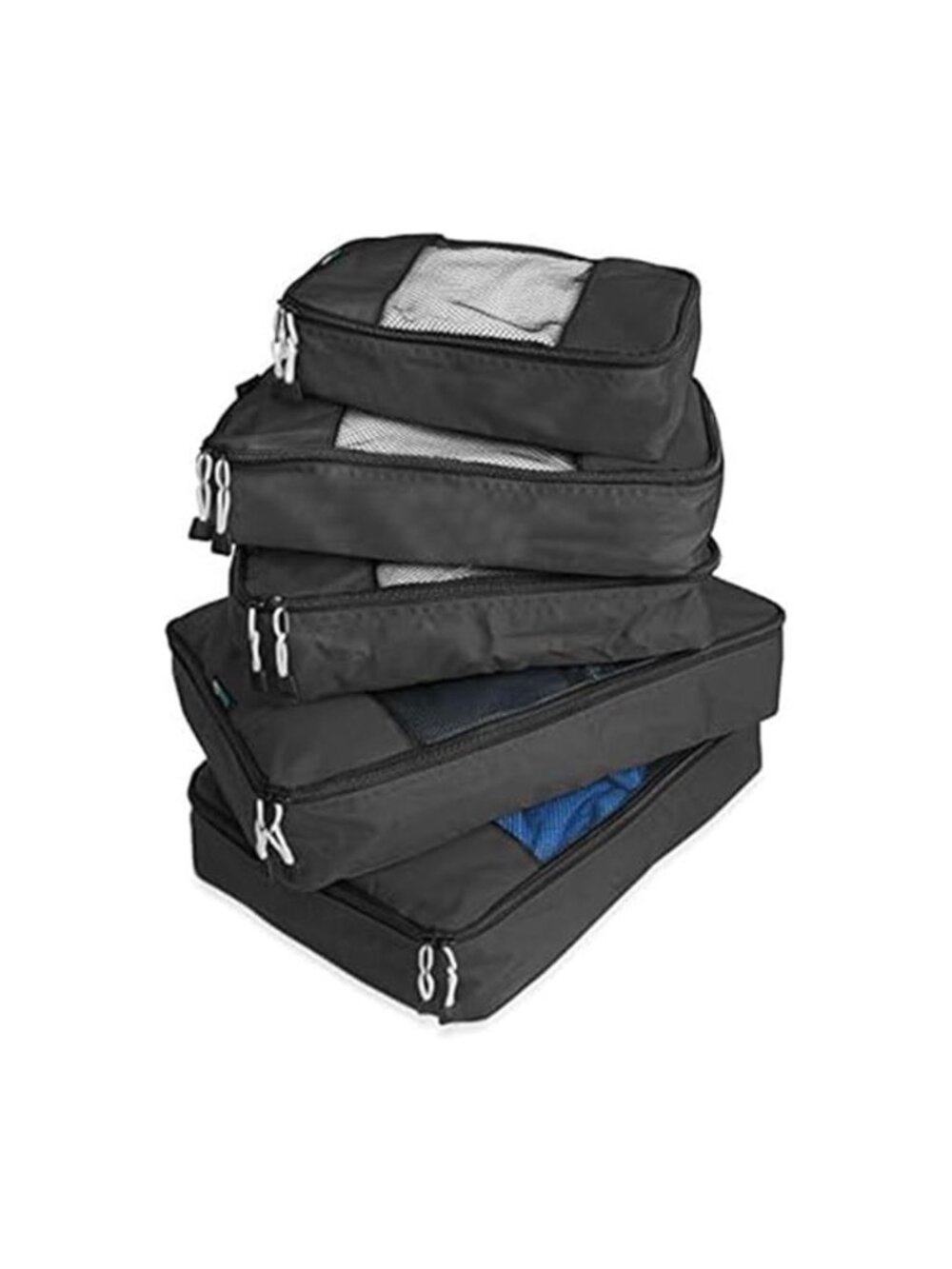 Packing Cubes For Travel 5 Piece Luggage Organizer Set Suitcase Bags Mesh Black